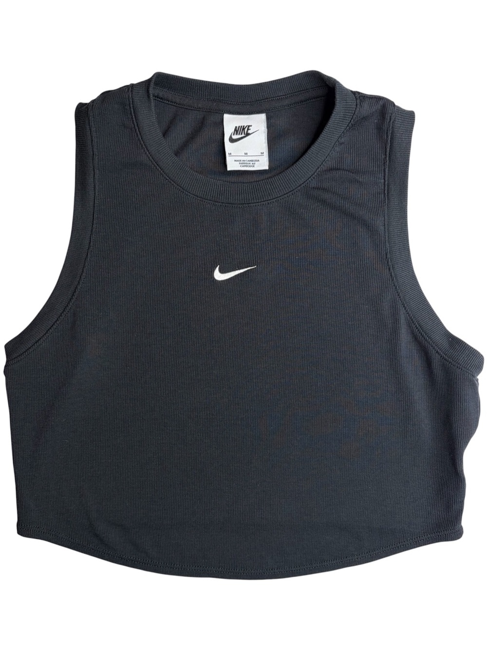 Nike Chill Knit Tight Cropped Mini-Rib Tank Top Womens Size Medium